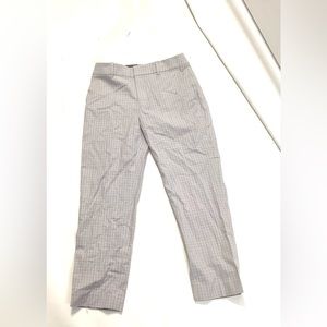 Club Monaco Matie Slim Crop Pants Size 0 Light Gray White Checkered Trousers New